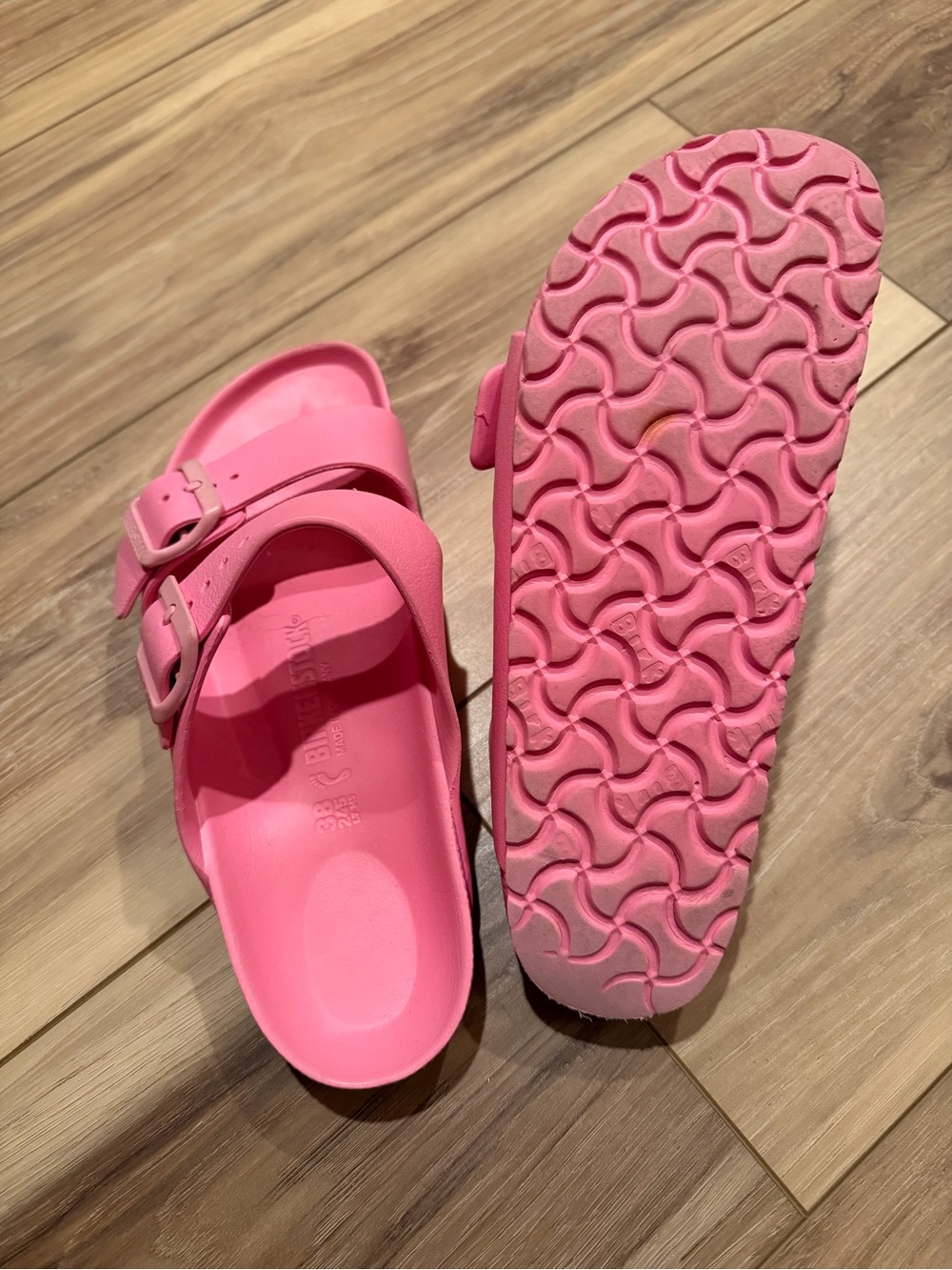 Birkenstock Pink Dual-Buckle Slide Sandals - Picture 4 of 4